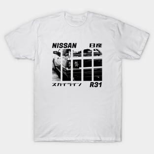 NISSAN SKYLINE GTS R31 Black 'N White 3 T-Shirt